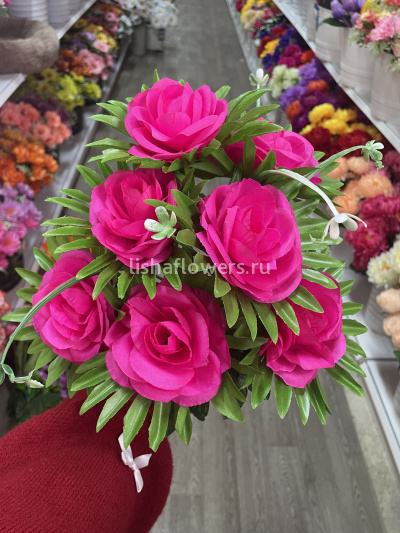 Букет роза на листе 7в 7г 50см.Арт.M-59  